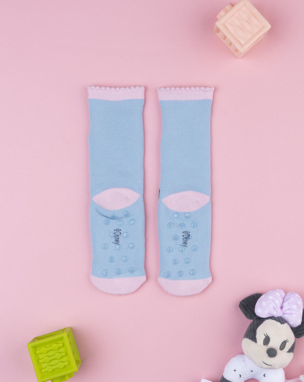 Antiscivolo bimba azzurro/rosa minnie