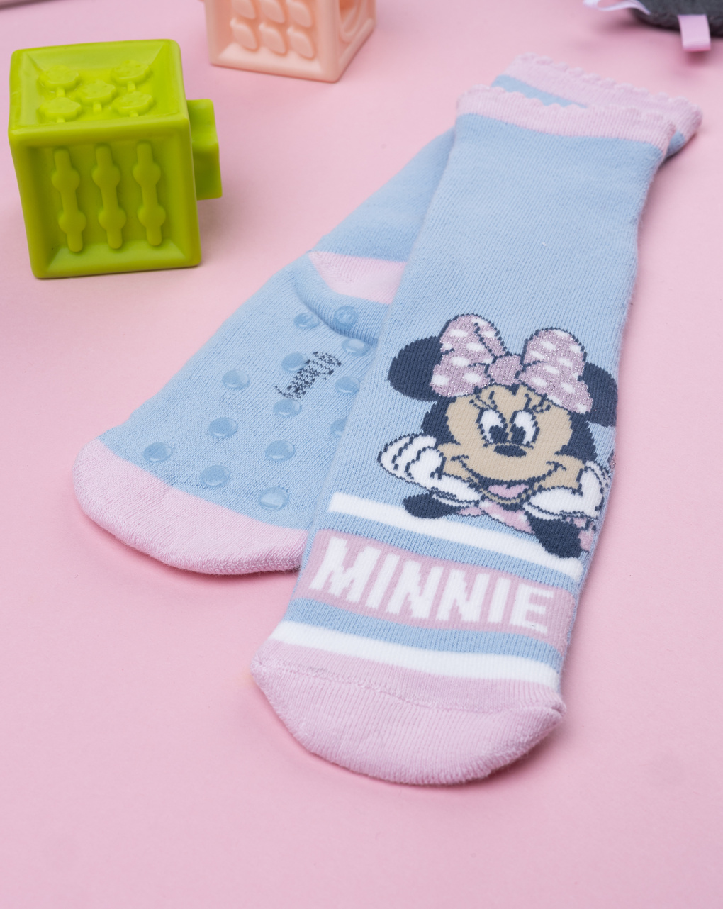 Antiscivolo bimba azzurro/rosa minnie