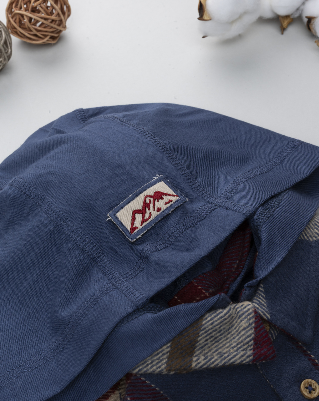 Camicia flanella bimbo multicolor con cappuccio