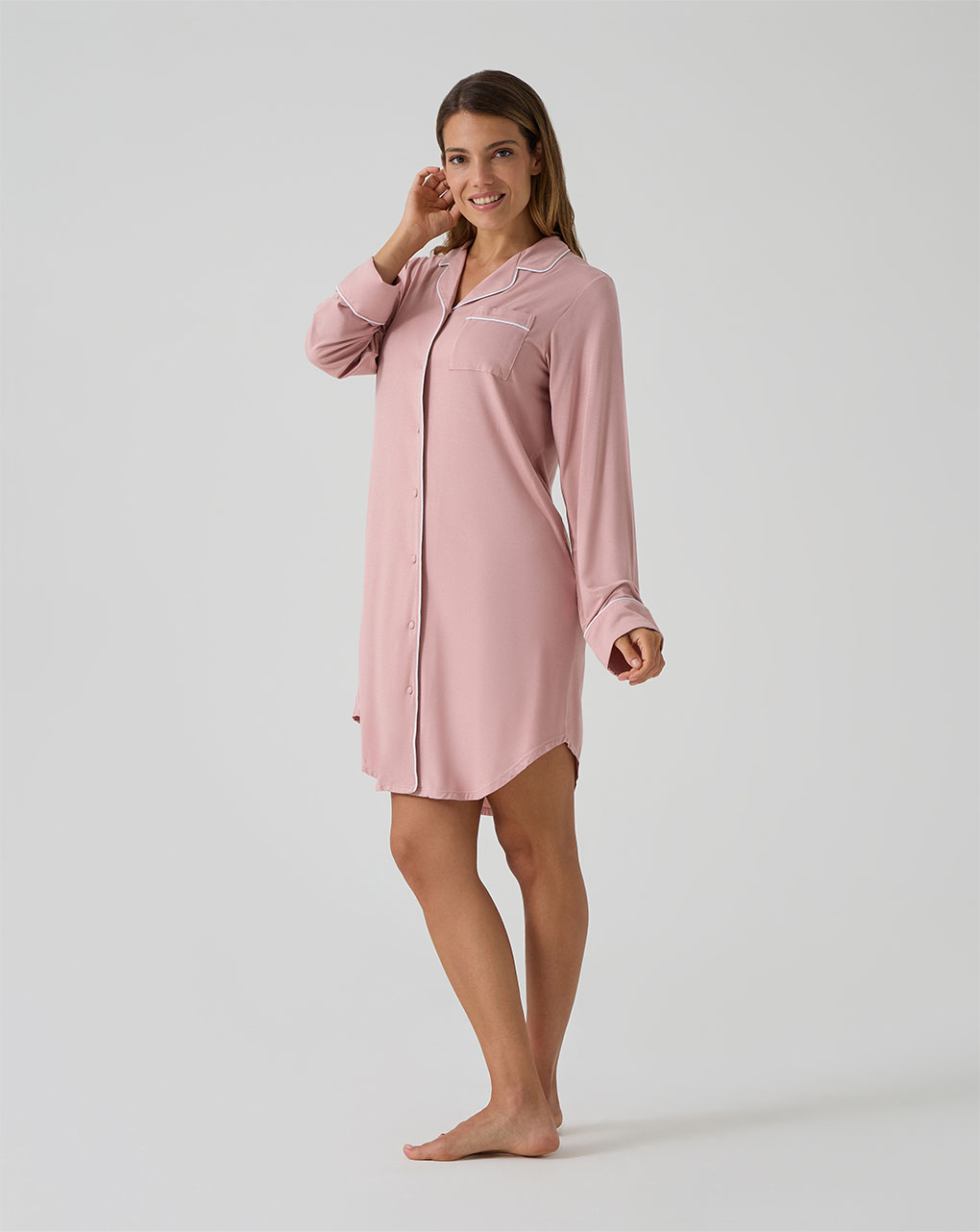 Camicia da notte rosa gravidanza e allattamento