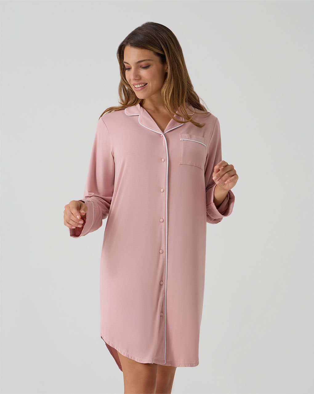 Camicia da notte rosa gravidanza e allattamento
