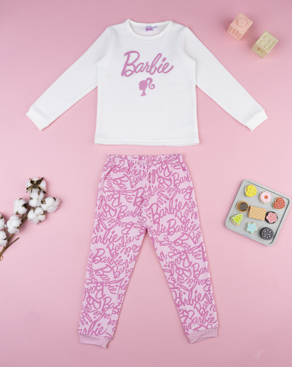 Pigiama due pezzi pile bambina barbie