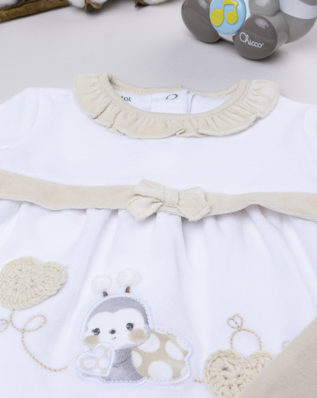 Completo neonata maglia+ghette coccinella