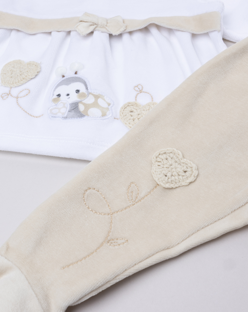 Completo neonata maglia+ghette coccinella