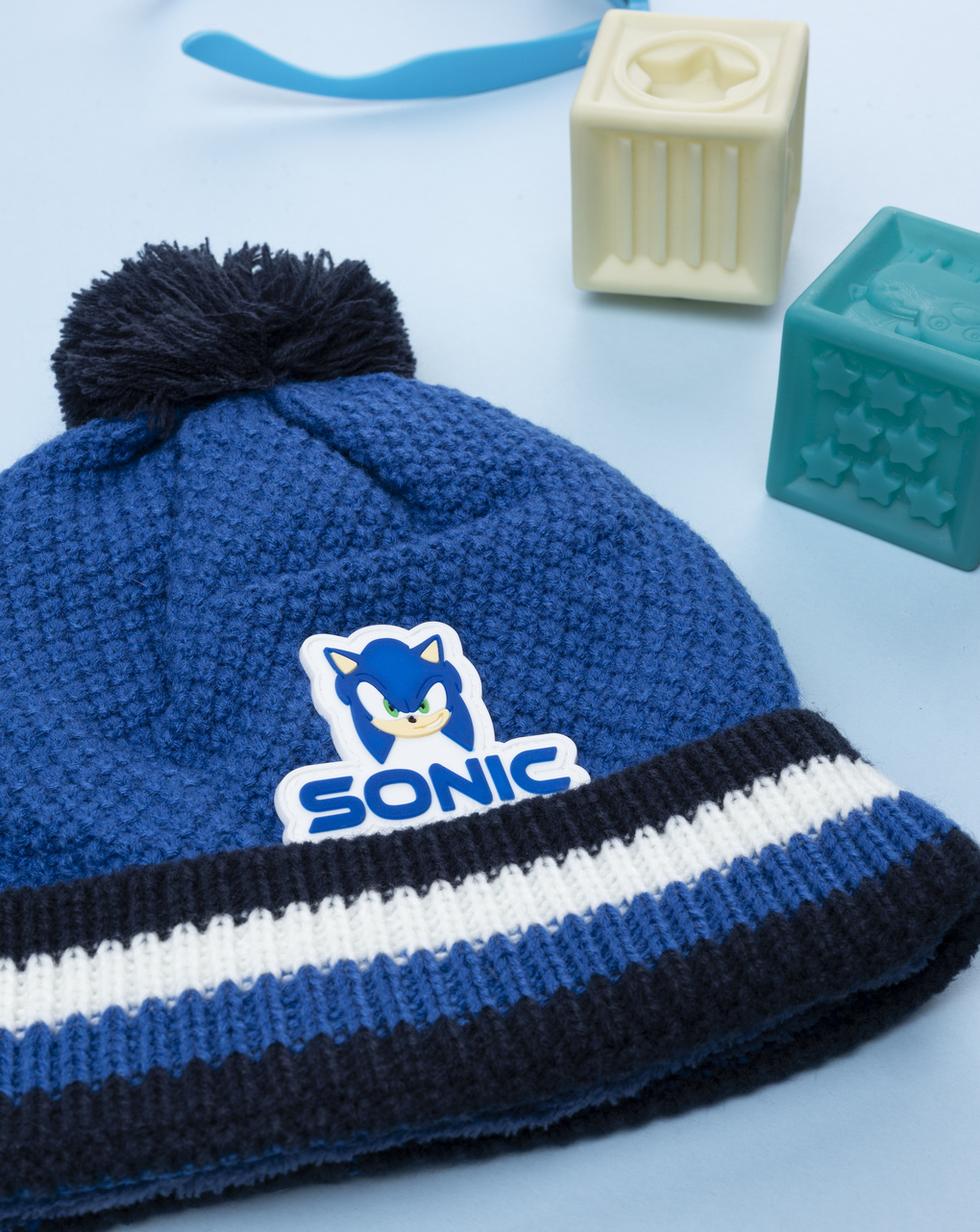 Berretto tricot blu bambino sonic
