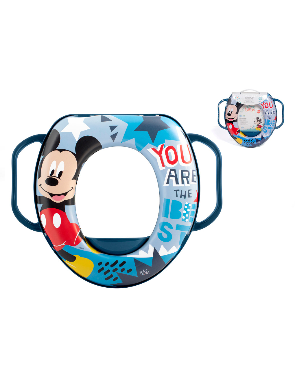 Riduttore wc azzurro disney mickey icon con manici - lulabi