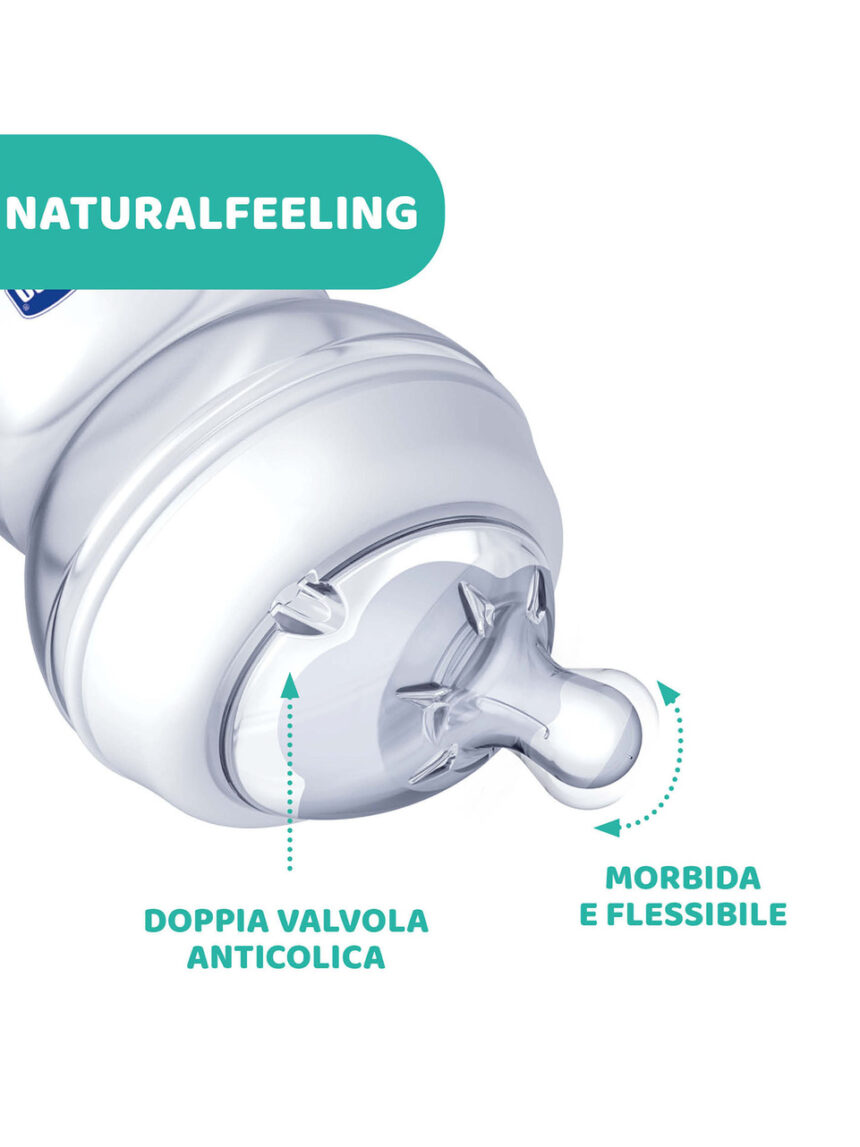 Biberon in vetro naturalfeeling 0m+ | flusso lento | 250ml - chicco - Chicco