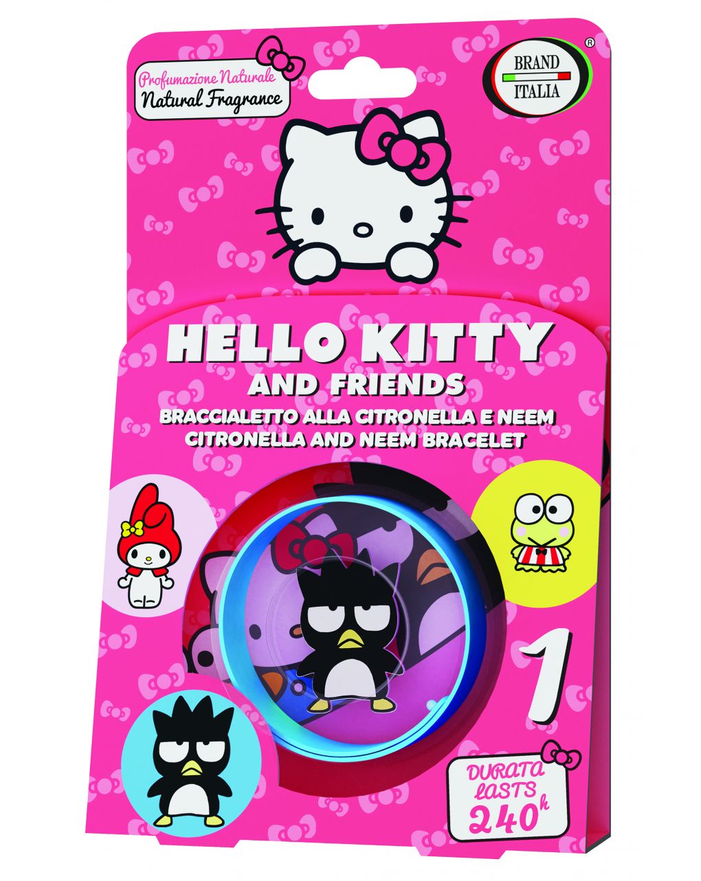 Hello kitty and friends braccialetto alla citronella e neem - brand italia