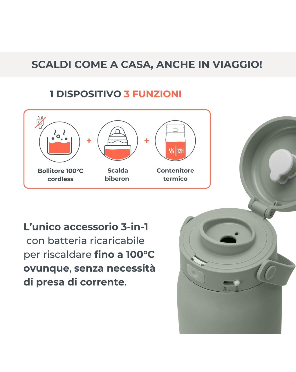 Bollitore e scalda latte portatile hot'n'go - nuvita