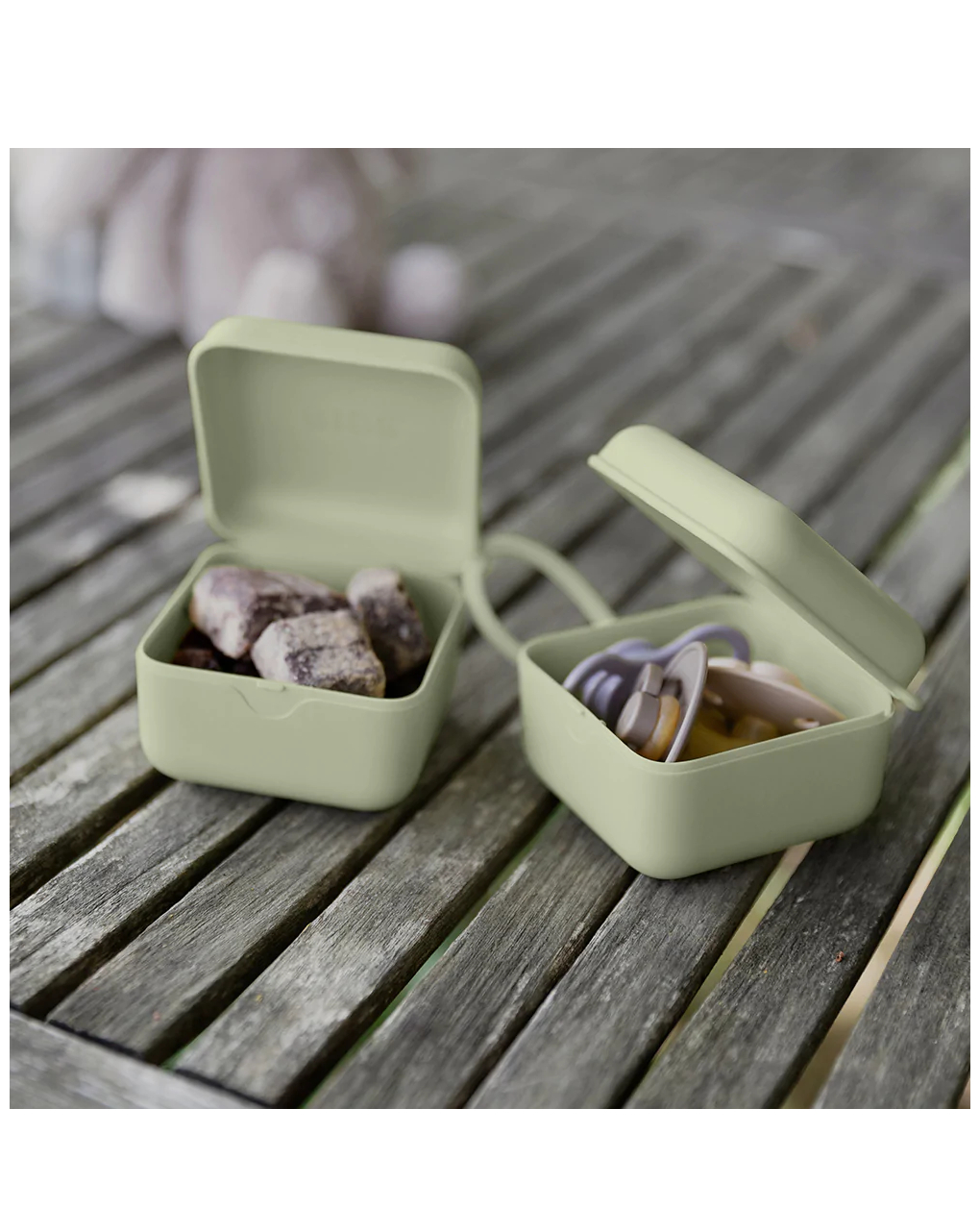 Scatola porta ciuccio salvia - bibs