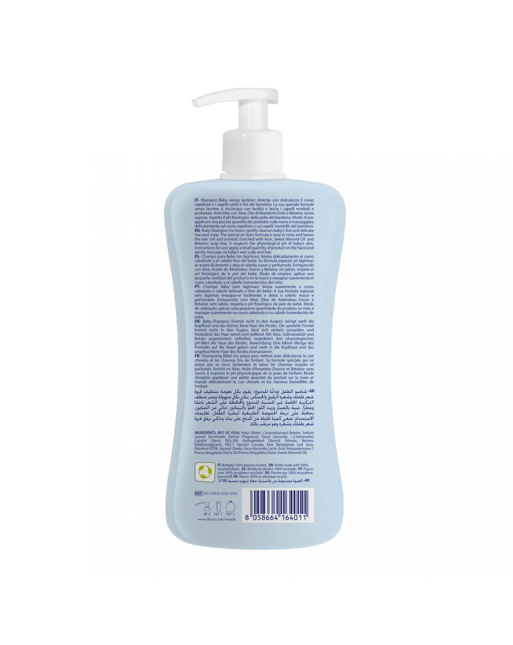 Baby shampoo natural sensation 500ml - chicco