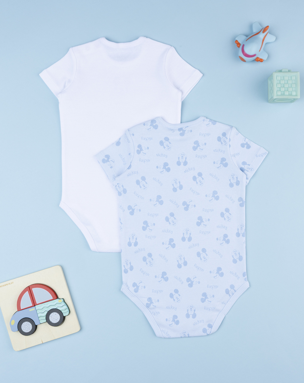 Body bimbo mickey mouse bianco/azzurro