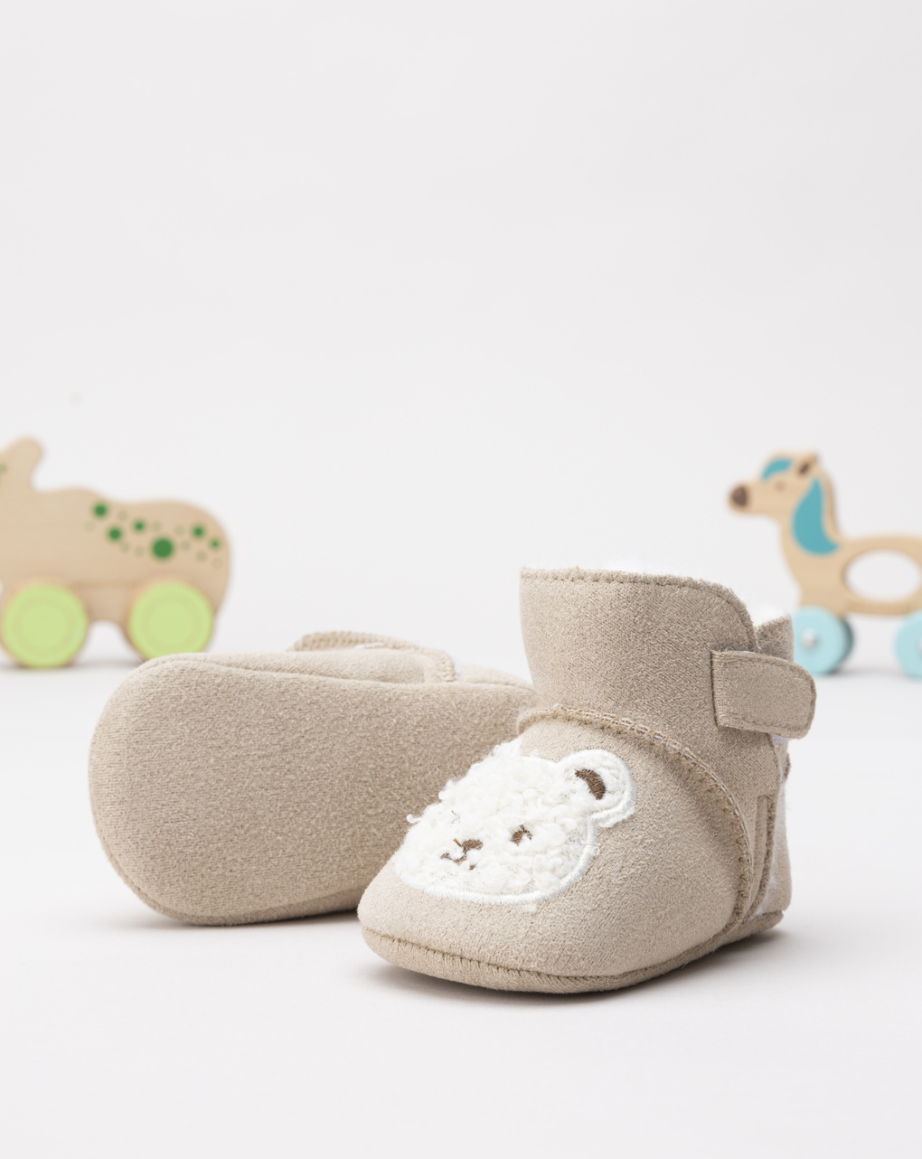 Stivaletto beige scamosciato neonato