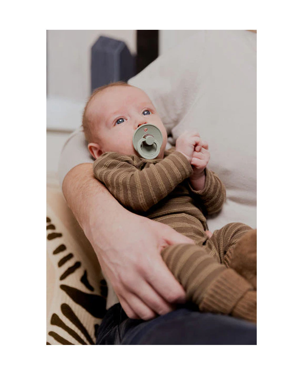 Set 2 ciucci colour tettarella tonda in gomma naturale 6/18 mesi - colore menta/blu - bibs