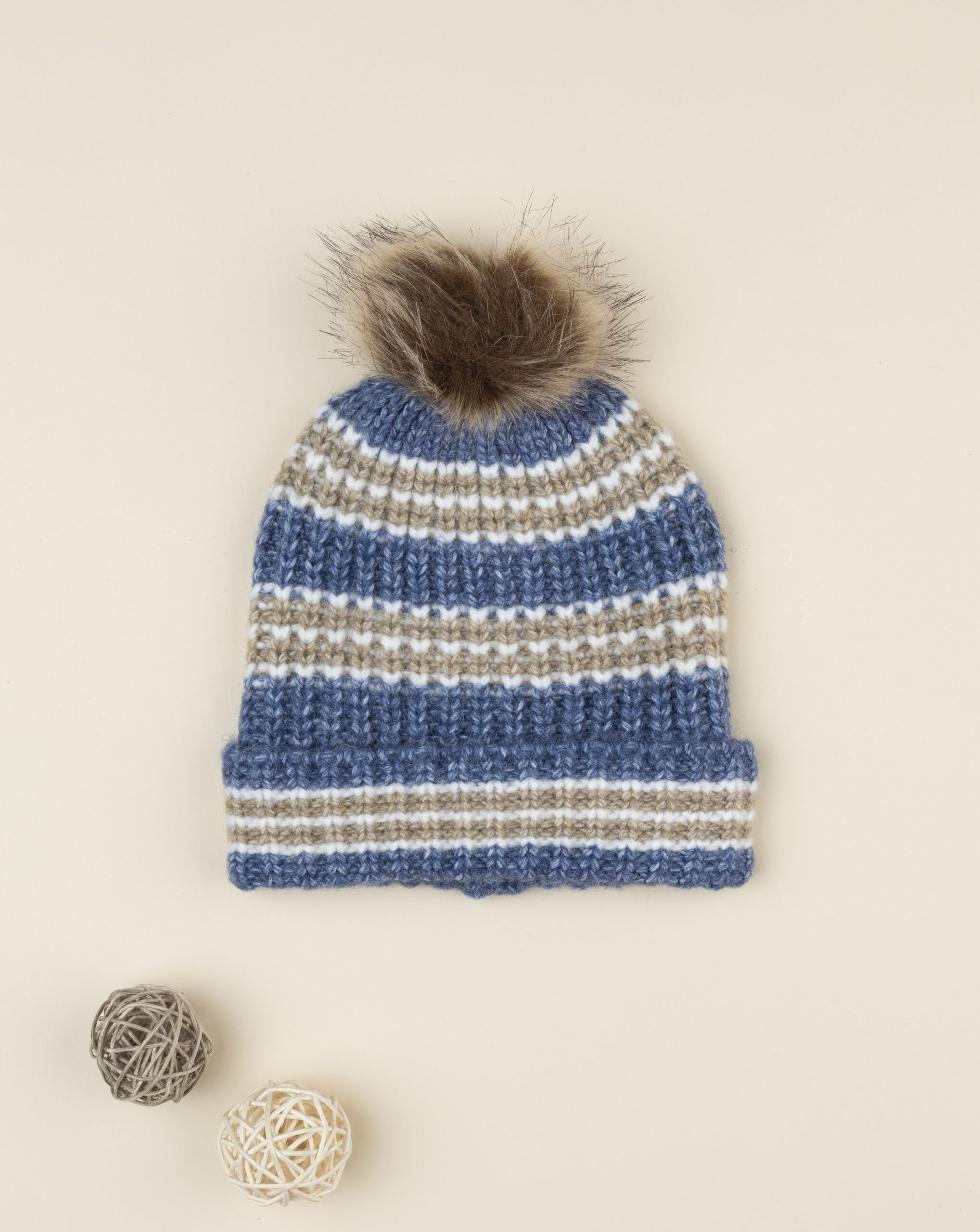 Cappello peruviano bimbo blu/marrone