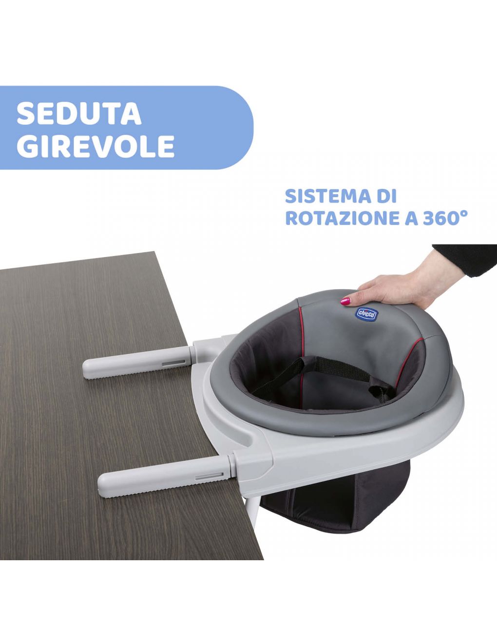 Seggiolino da tavolo 360 stone - chicco