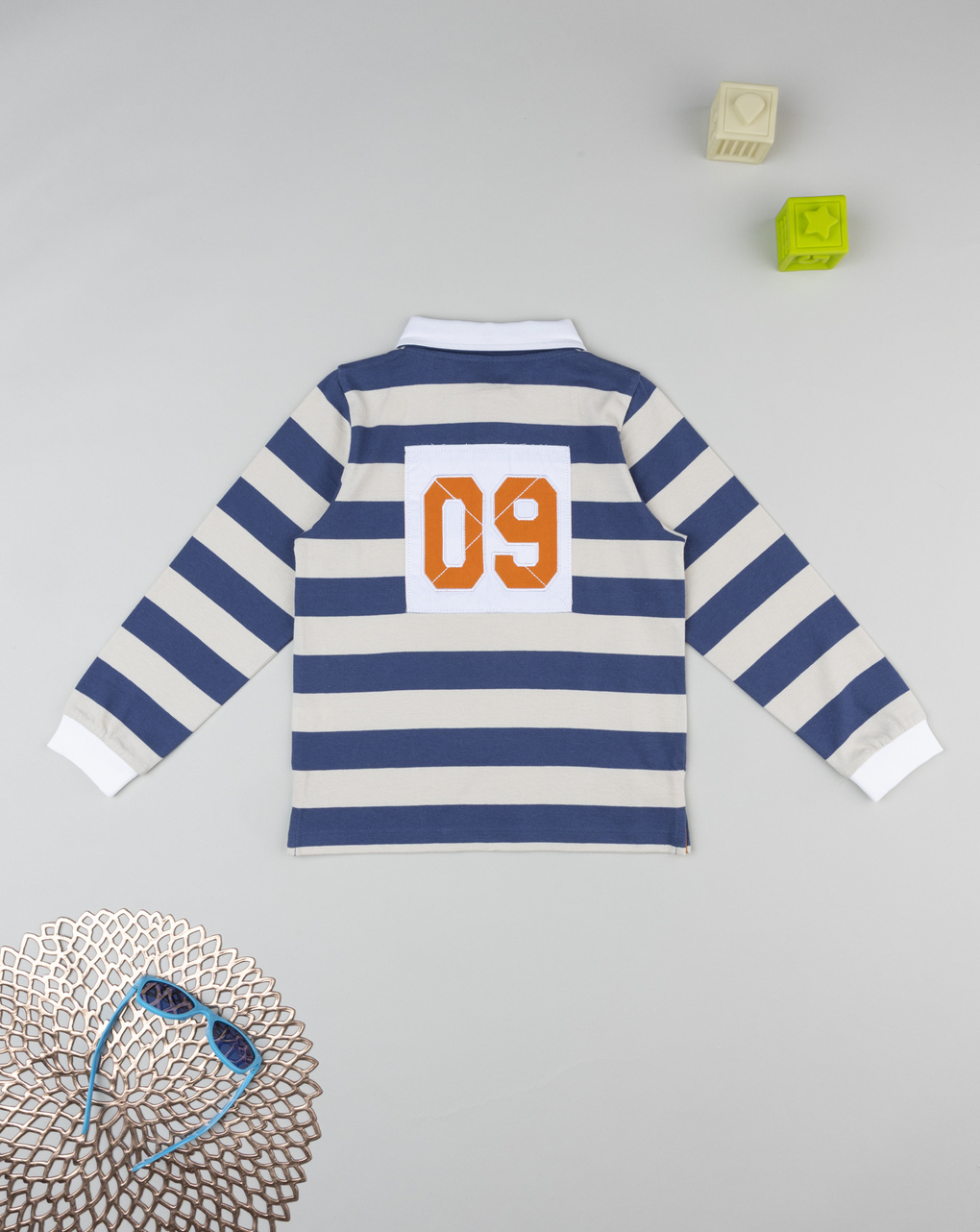 Polo rigata blu bambino