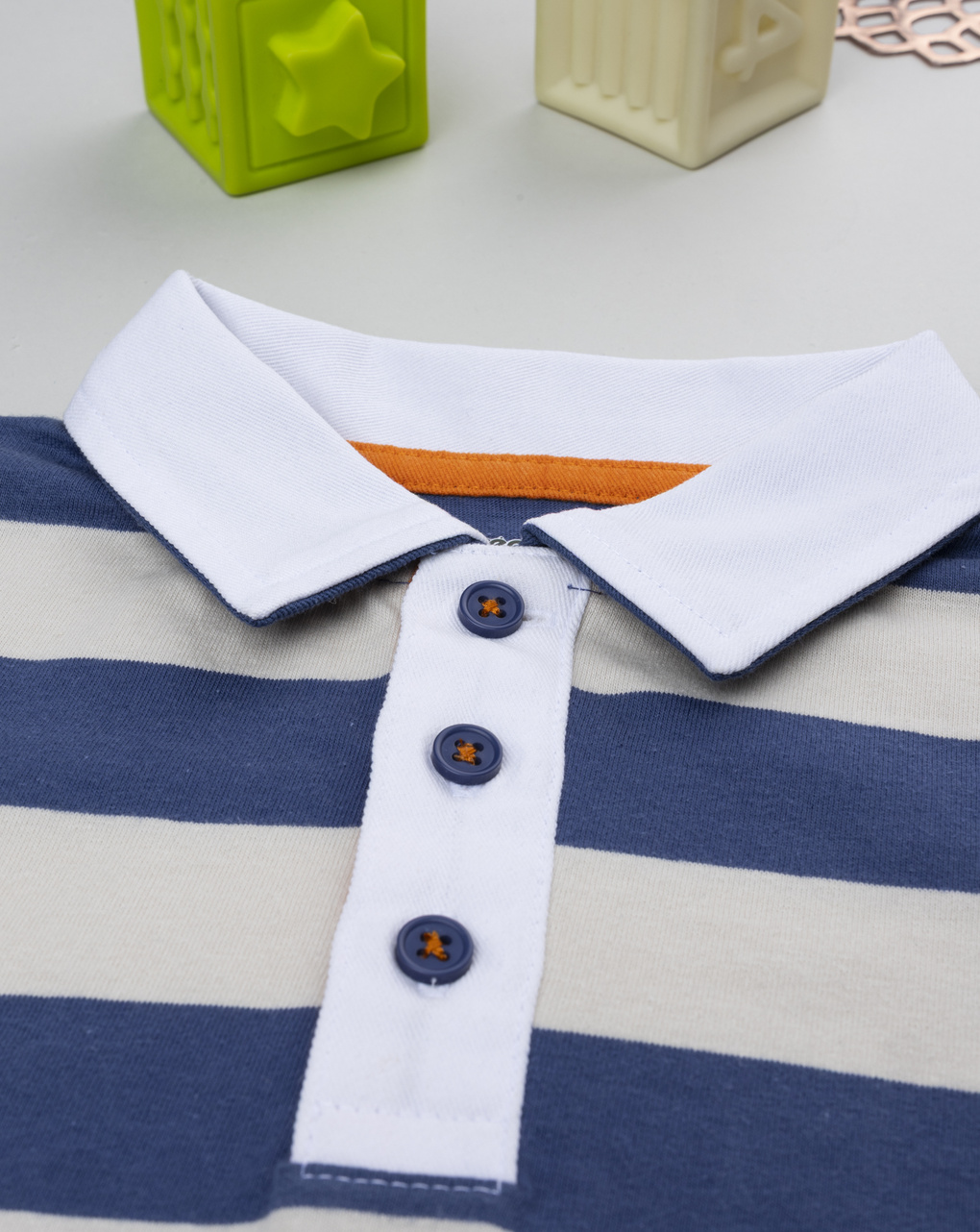 Polo rigata blu bambino