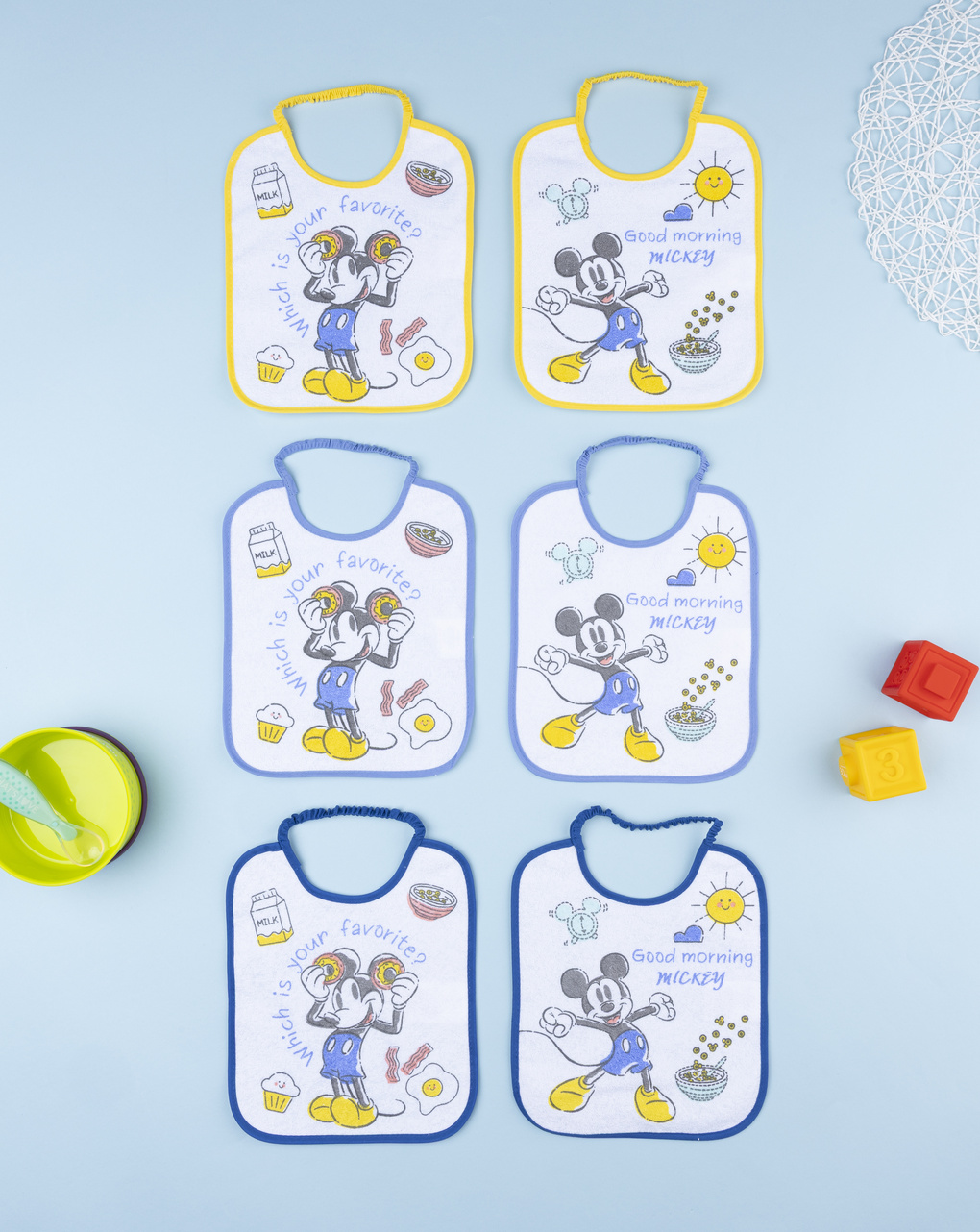 Pack 6 bavaglini bambino topolino