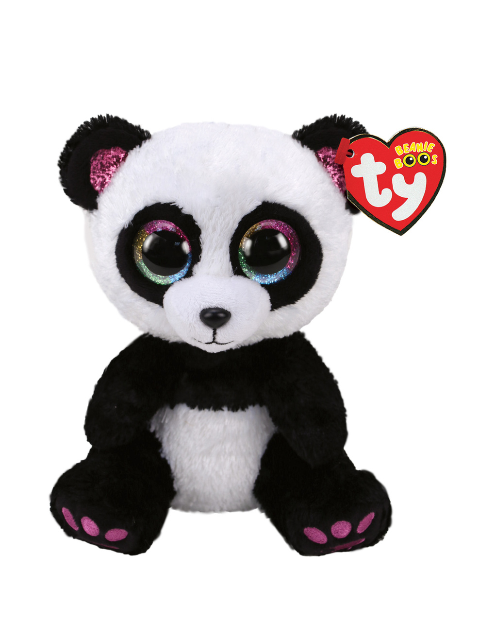 Boos - paris il panda con occhi arcobaleno grandi e glitter - 15 cm -3+ -