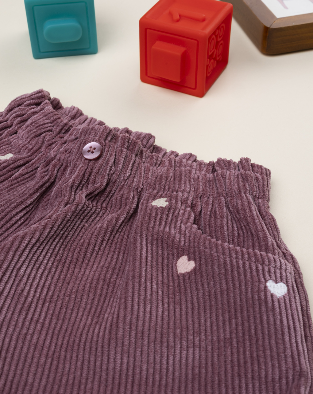 Shorts corduroy rosa antico bambina