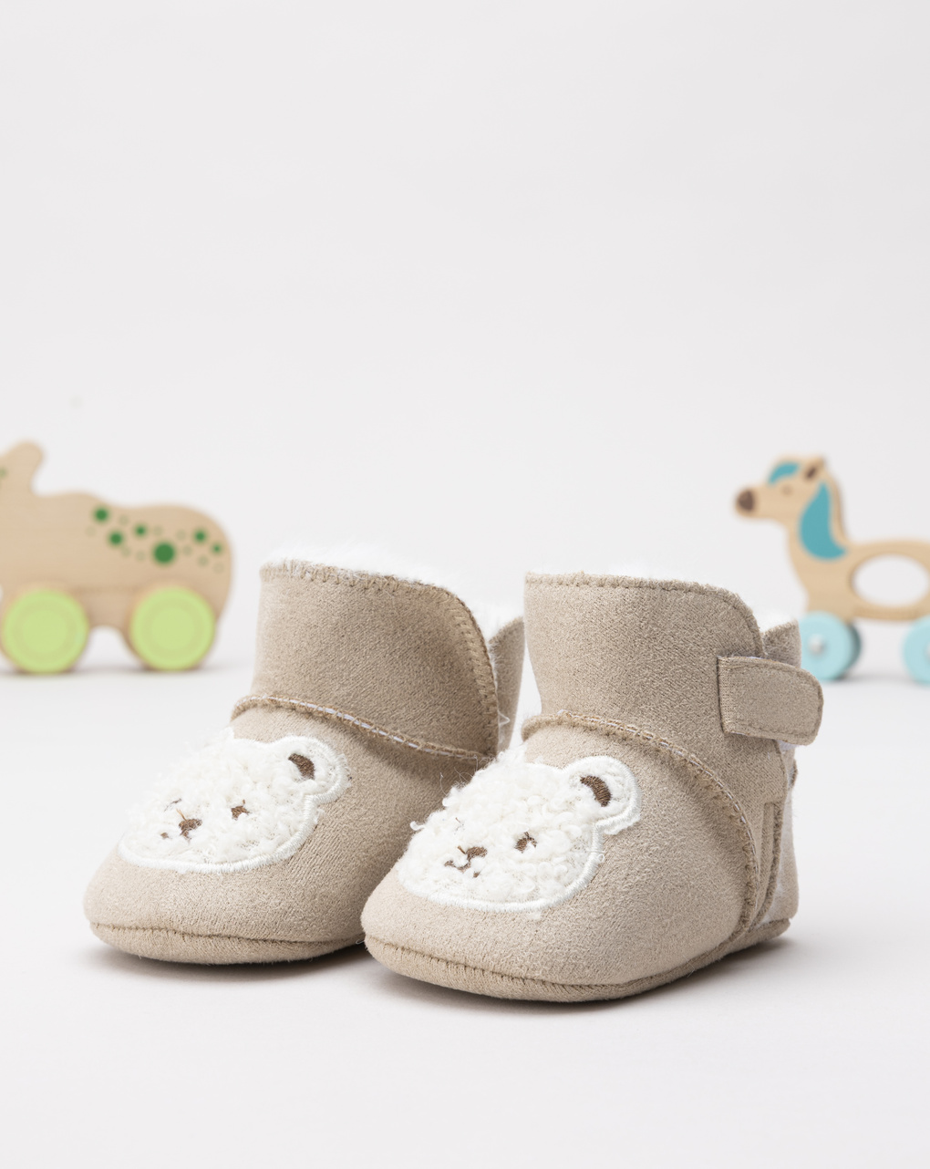 Stivaletto beige scamosciato neonato