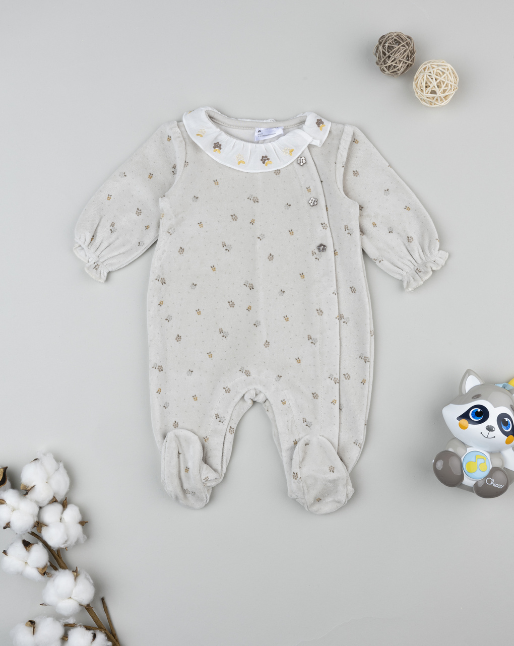 Tutina neonata ciniglia wood