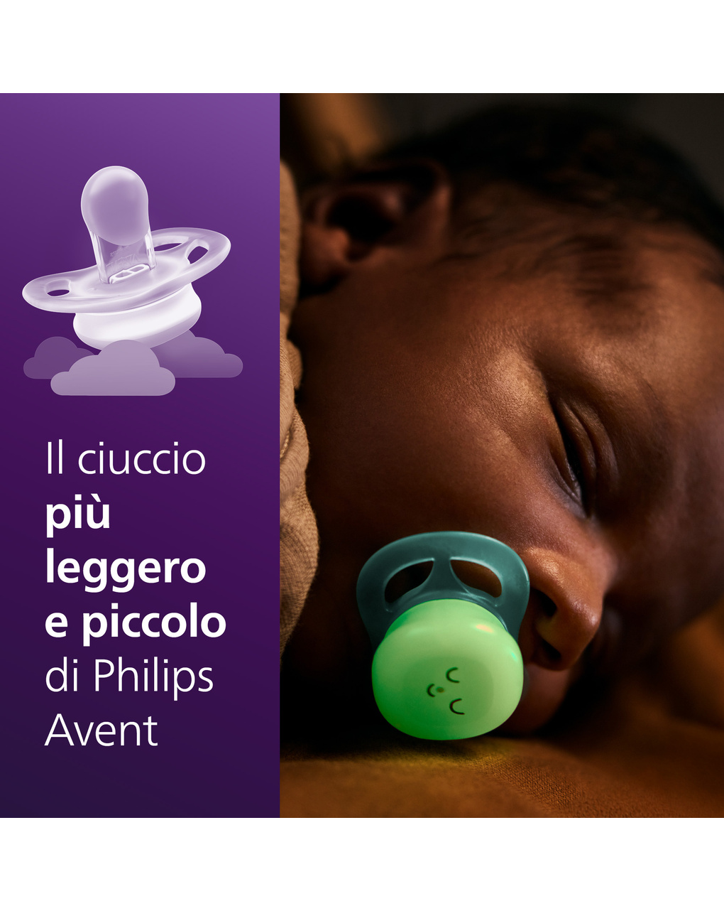 Succhietti ultra start 0-2m night pastello verde e blu smile e sleep, a base vegetale - set da 2 ciucci - philips avent