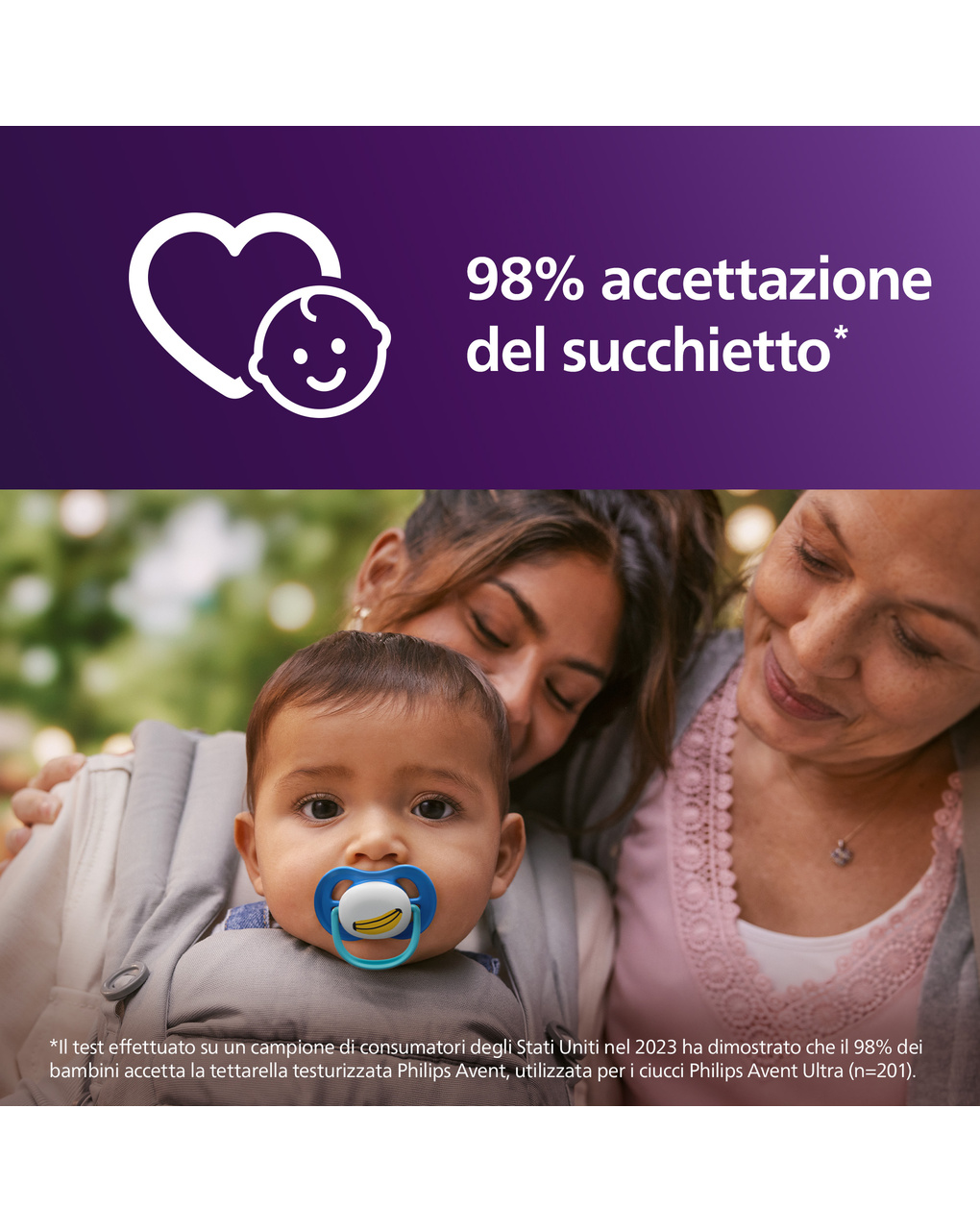 Succhietti ultra air collection 6-18m scimmia e banana, a base vegetale - set da 2 ciucci - philips avent