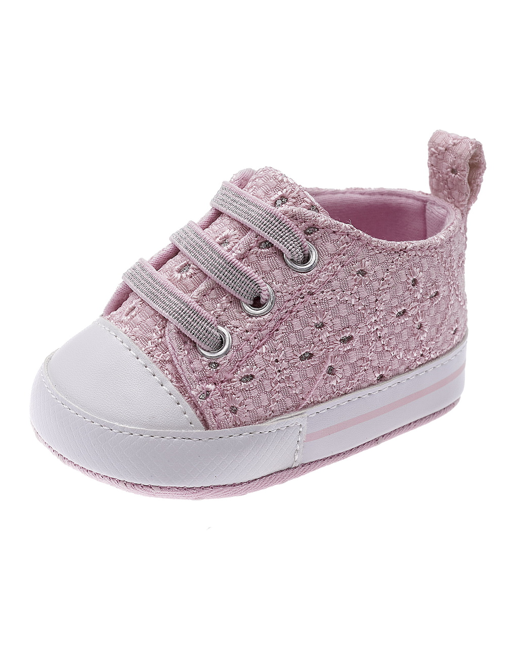 Sneaker neonato con stringhe elasticizzate