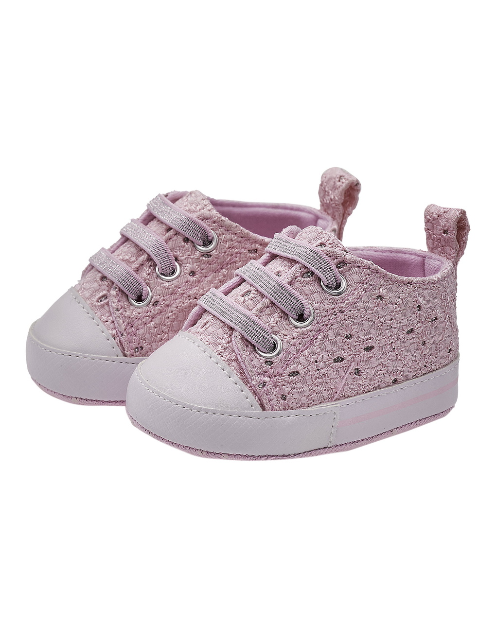 Sneaker neonato con stringhe elasticizzate