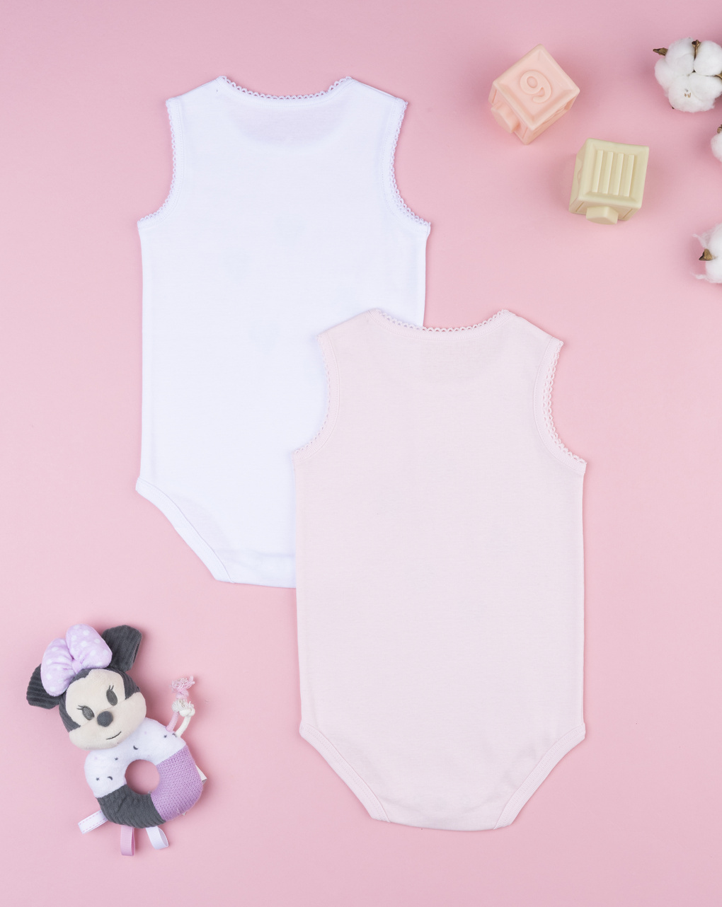 Pack 2 body bimba minnie bianco/rosa