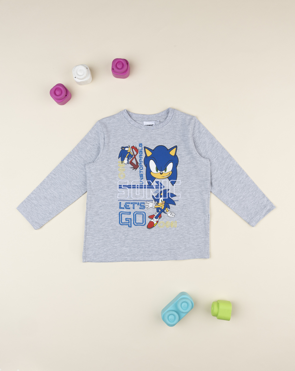 T-shirt grigia bambino sonic