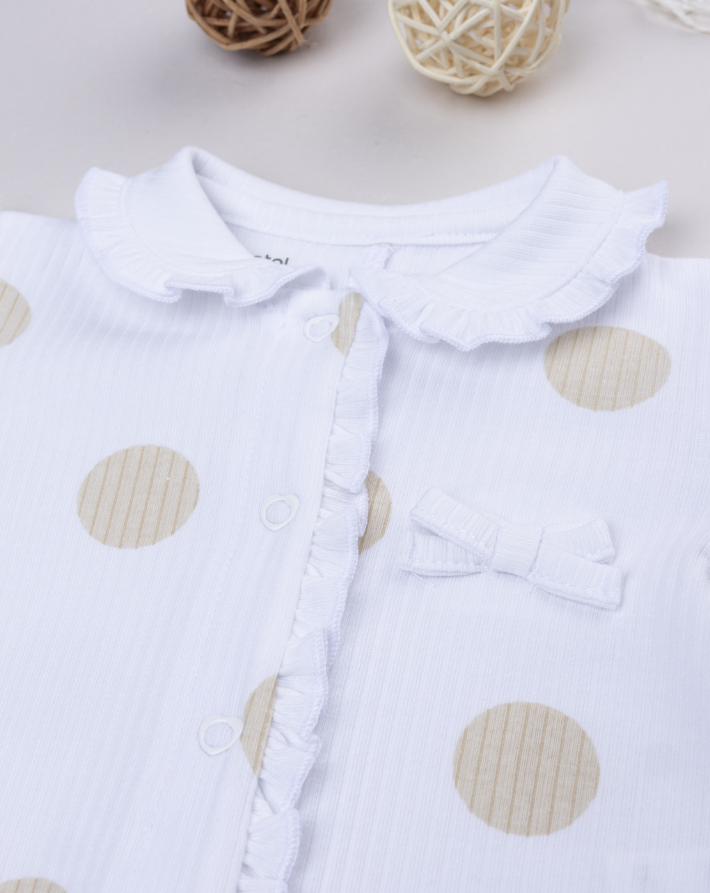 Tutina neonata bianca allover