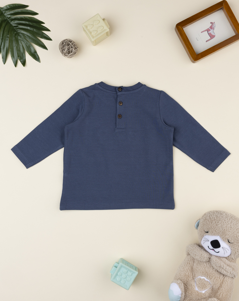 T-shirt bimbo blu stampa "camp"