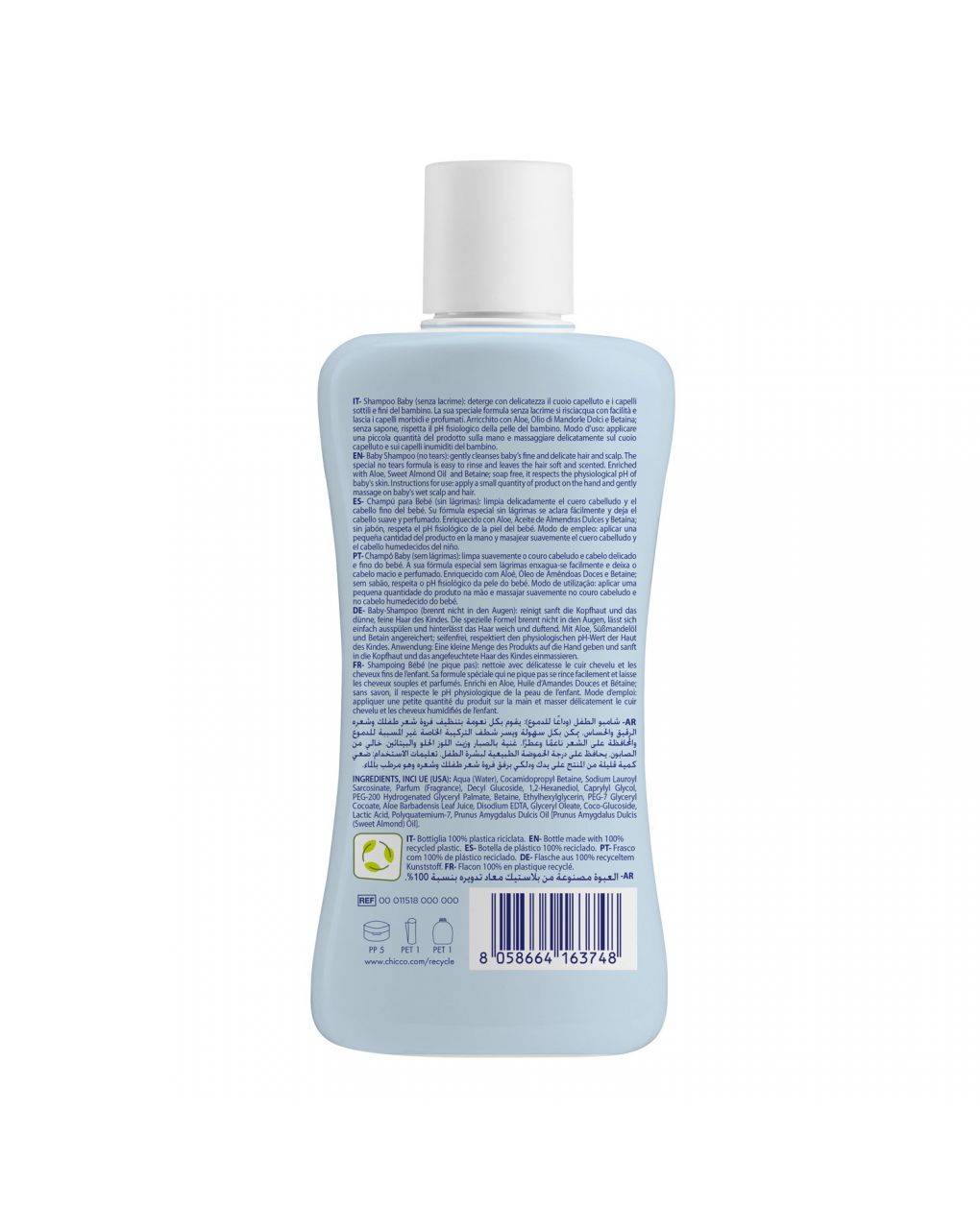 Baby shampoo natural sensation 200ml - chicco