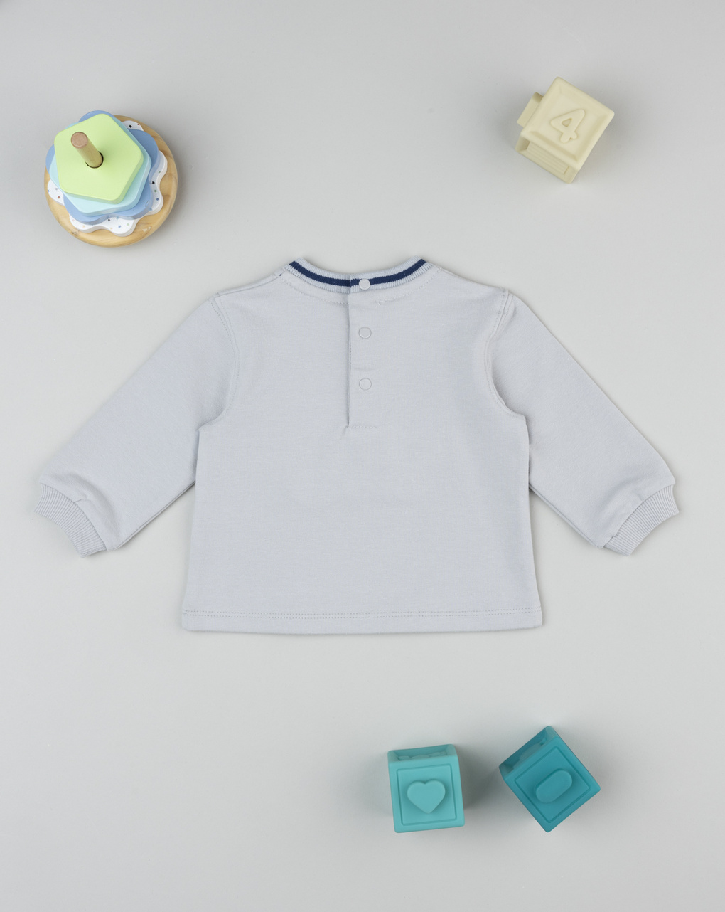 Felpa bimbo grigia animali