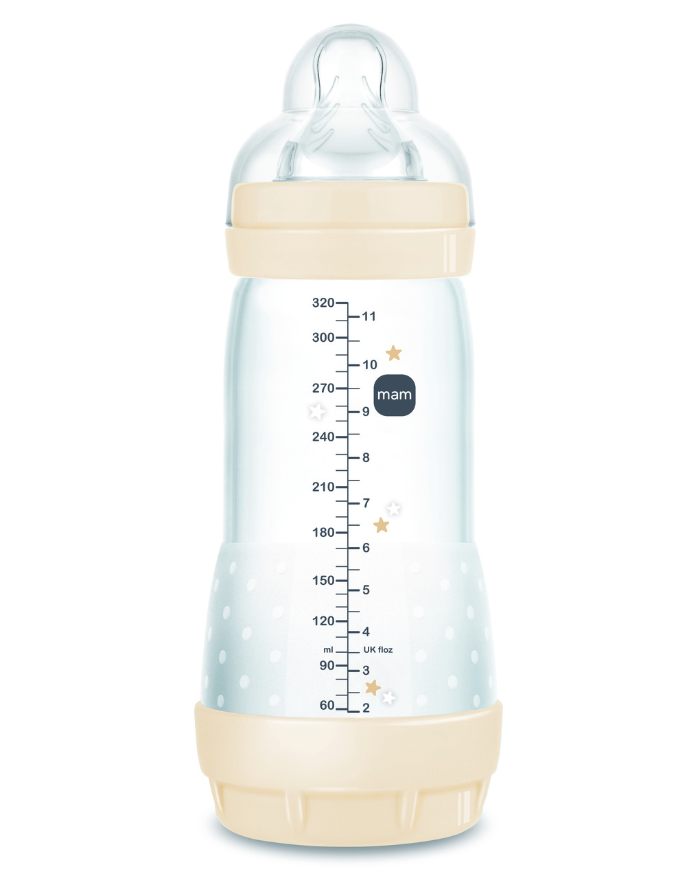 Biberon easy start 320ml bio-circolare conf. singola beige - mam