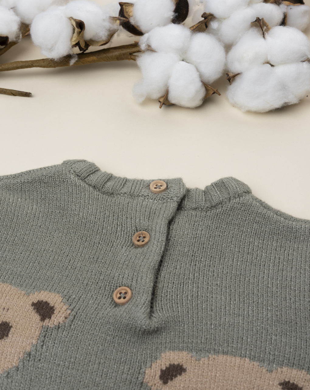 Maglia tricot bear verde bimbo