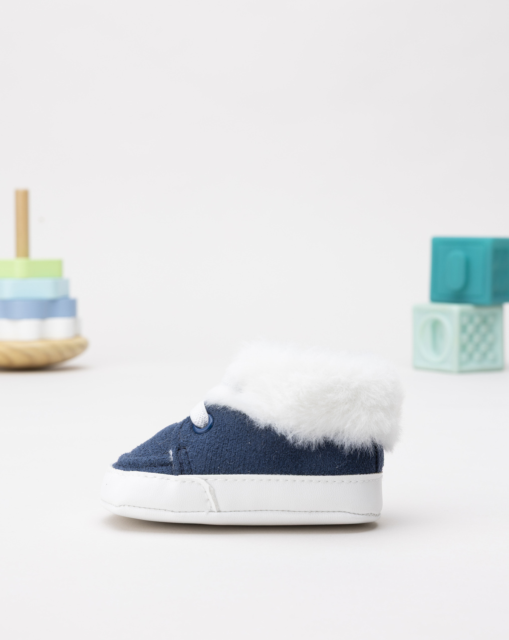 Scarpine neonato fake fure blu