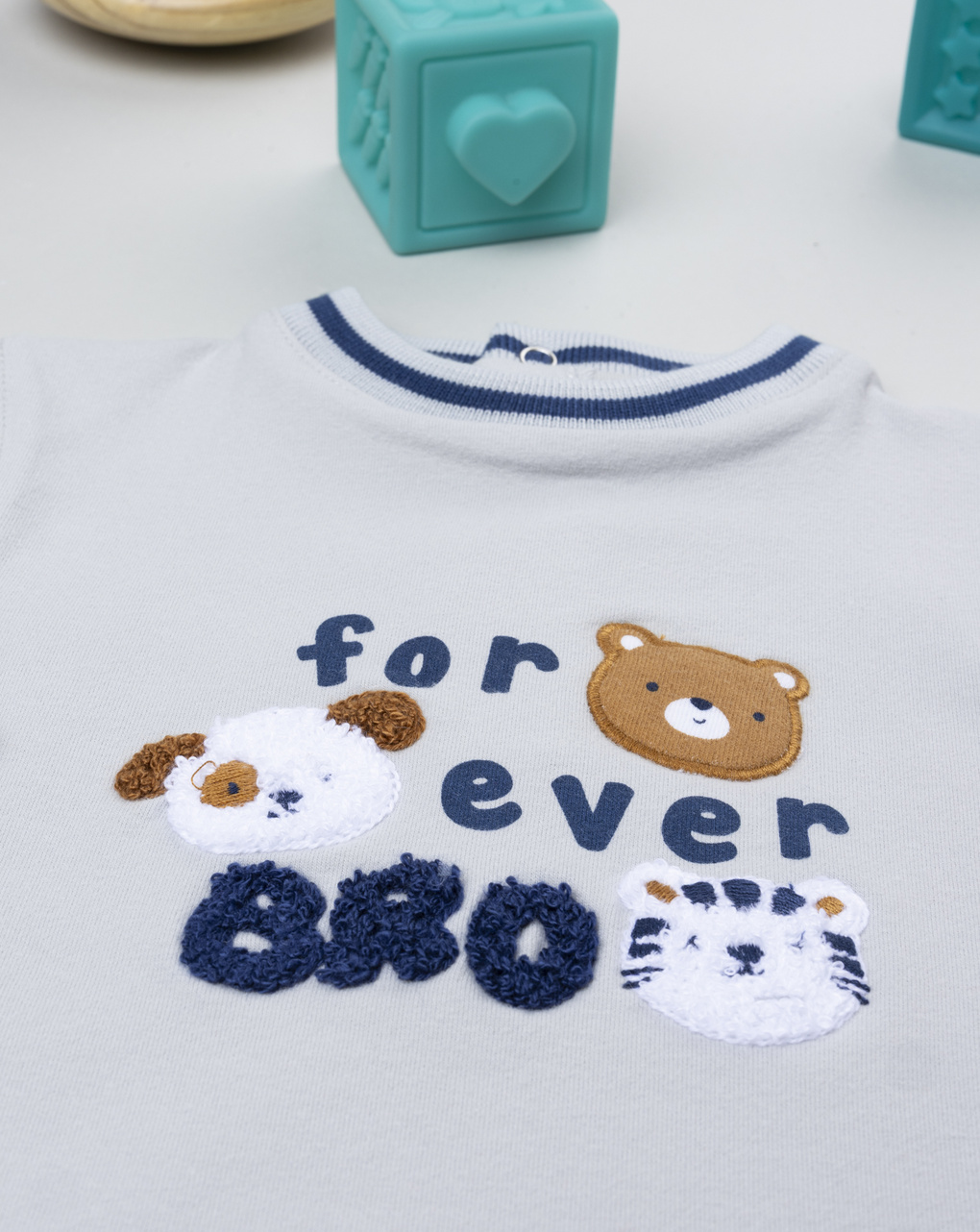 Felpa bimbo grigia animali