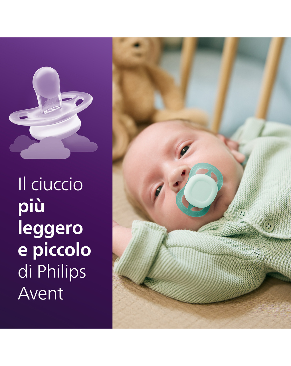 Succhietti ultra start 0-2m day pastello verde e blu , a base vegetale - set da 2 ciucci - philips avent