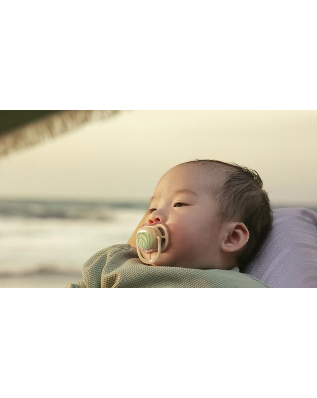 Succhietti ultra air 0-6m  pastello giallo e arancione con foglie, a base vegetale - set da 2 ciucci - philips avent