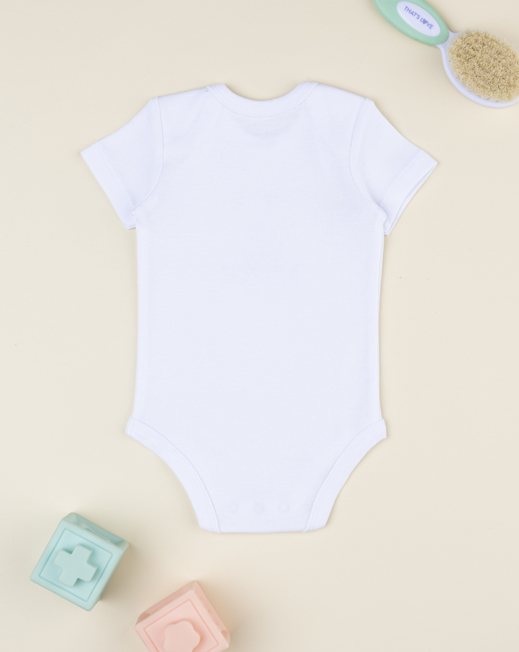 Body bimba bianco mezza manica orsetto