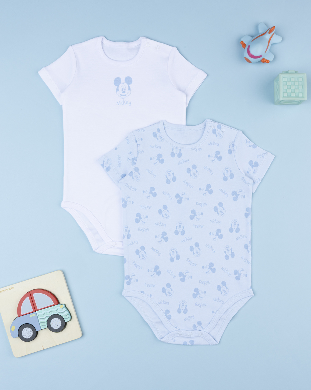 Body bimbo mickey mouse bianco/azzurro