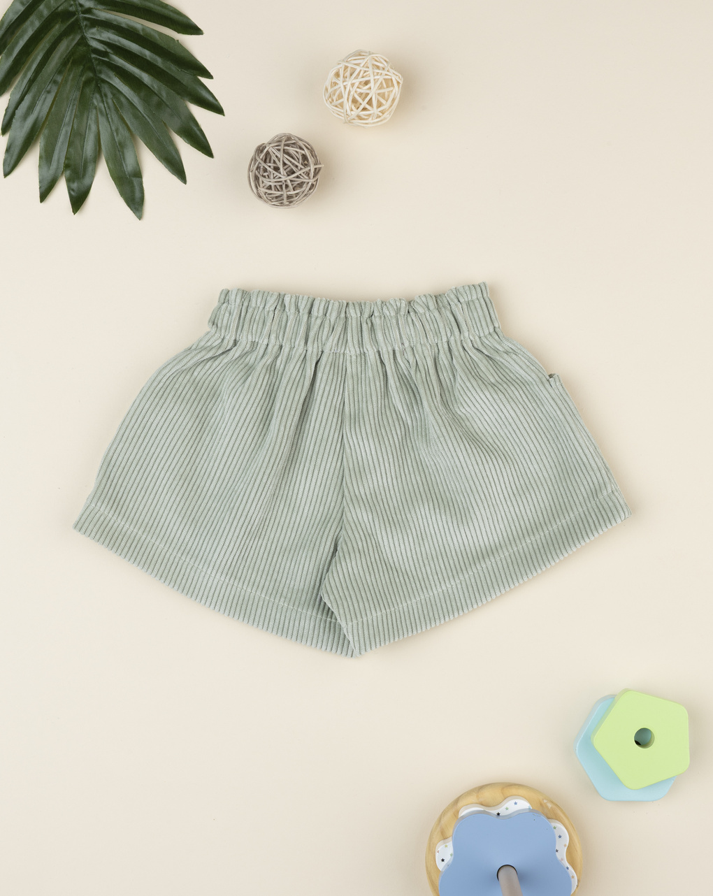 Shorts corduroy verde chiaro bambina