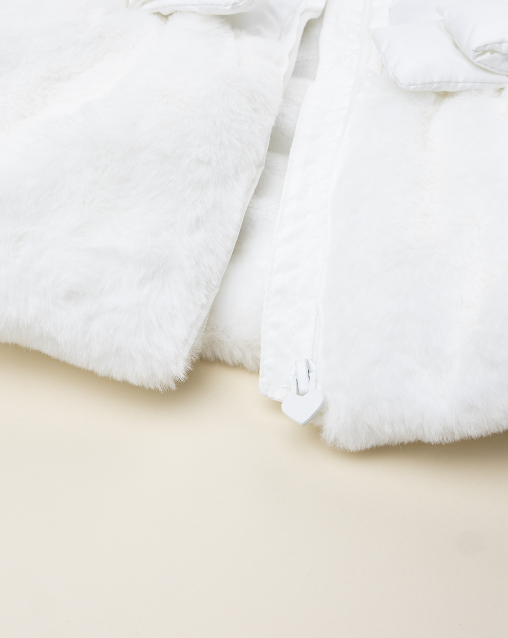 Piumino bimba bianco inserto pelliccetta