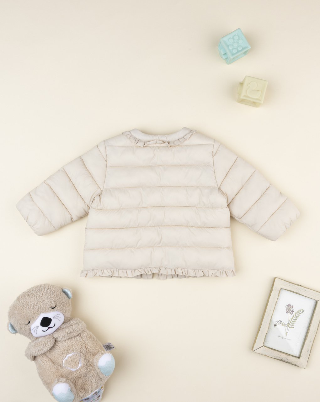 Giacca trapuntata bimba beige