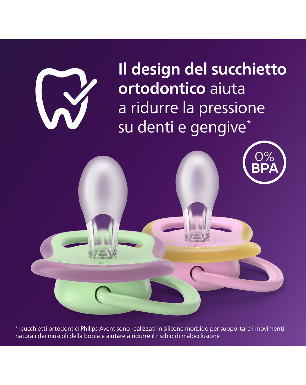 Succhietti ultra air 6-18m foglia e leopardo, a base vegetale - set da 2 ciucci - philips avent