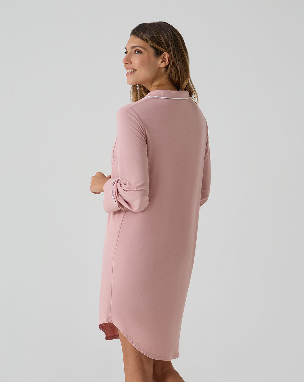 Camicia da notte rosa gravidanza e allattamento